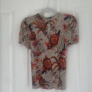 Free People Multicolor Floral Blouse